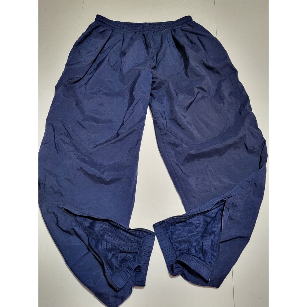 Vintage Nike Team Sports Track Pants Mens XXL BLUE Windbreaker Mesh ZIP BOTTOM